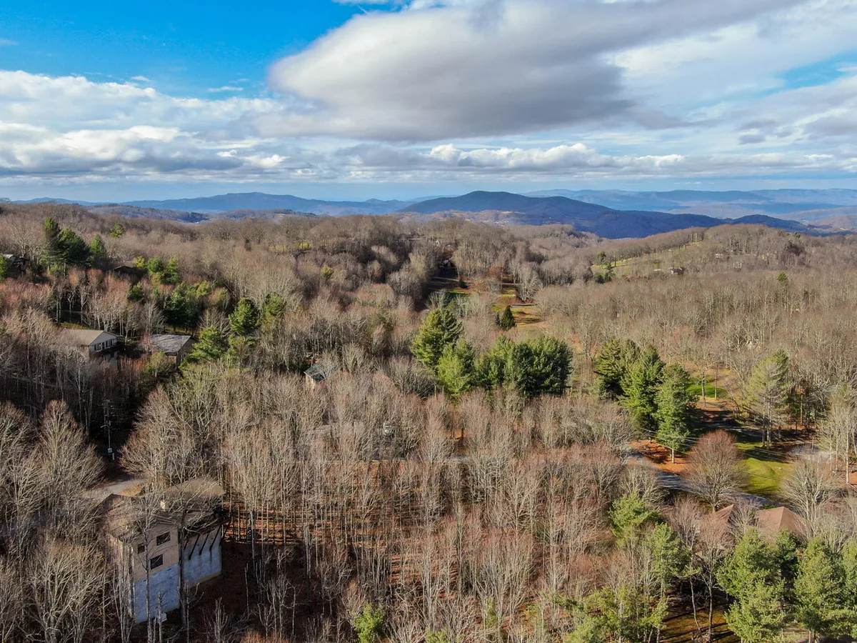 This scenic view features a sweeping mountain range bordered by dense trees and open space, suggesting proximity to trails and wildlife. The landscape evokes a sense of adventure, discovery, and the natural beauty surrounding The Raven—perfect for family hikes or just soaking in the serene environment.